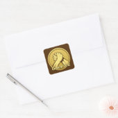 Arm worstling Gold Vierkante Sticker (Envelop)