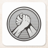Arm worstling Silver Kartonnen Onderzetters (Voorkant)