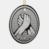 Arm worstling Silver Keramisch Ornament (Rechts)