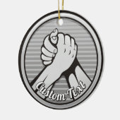 Arm worstling Silver Keramisch Ornament (Links)