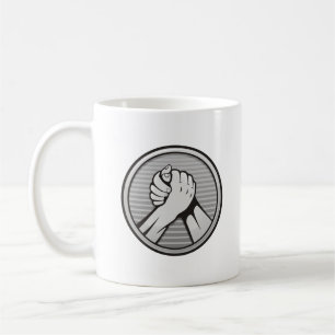 Arm worstling Silver Koffiemok