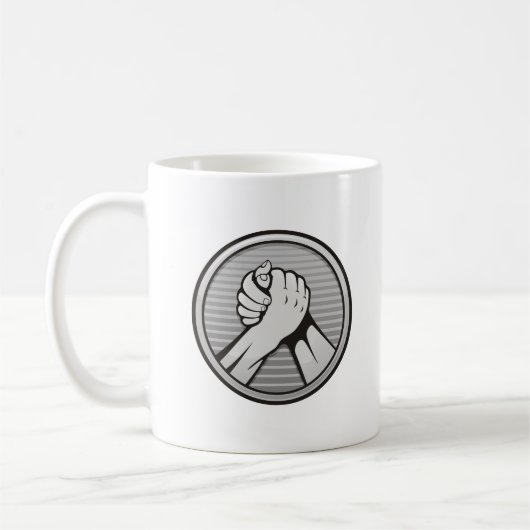 Arm worstling Silver Koffiemok (Links)