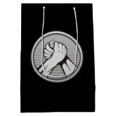 Arm worstling Silver Medium Cadeauzakje (Achterkant)
