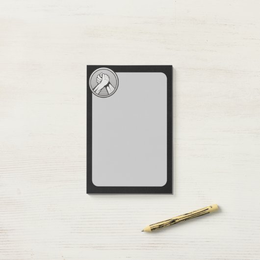 Arm worstling Silver Post-it® Notes (Op bureau)