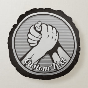 Arm worstling Silver Rond Kussen