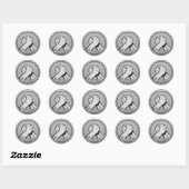 Arm worstling Silver Ronde Sticker (Vel)