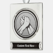 Arm worstling Silver Verzilverd Banner Ornament (Links)