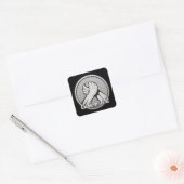 Arm worstling Silver Vierkante Sticker (Envelop)
