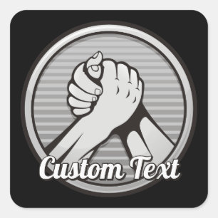 Arm worstling Silver Vierkante Sticker