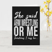 Arm Wresting grappig geschenk Kaart (Gele Bloem)