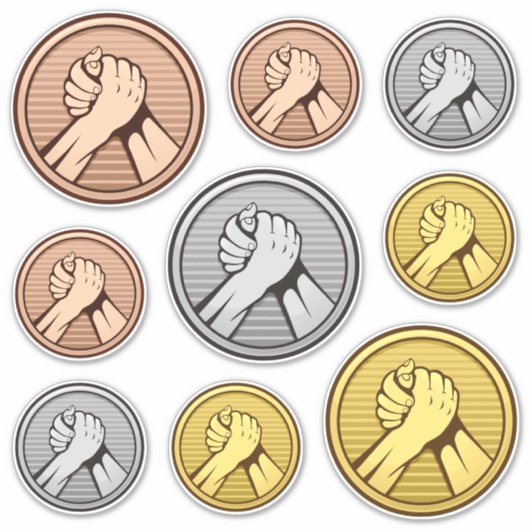 Arm Wresting Sticker set (Voorkant)
