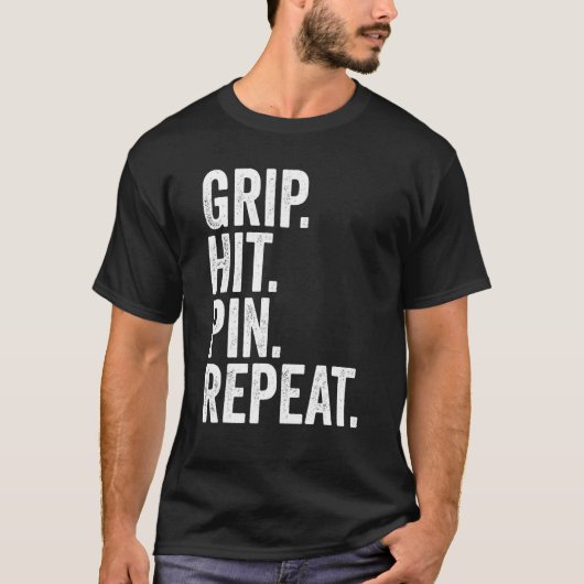 Arm Wrestler Grip Hit Pin Herhaal Arm Wresting 1 T-shirt (Voorkant)
