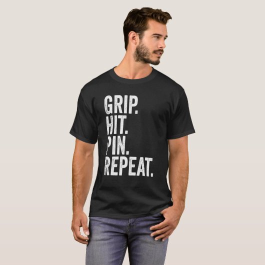 Arm Wrestler Grip Hit Pin Herhaal Arm Wresting 1 T-shirt (Voorkant volledig)