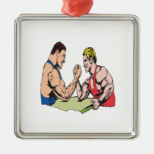 Arm Wrestling 2 Metalen Ornament (Voorkant)