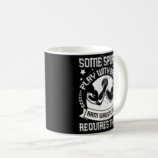 Arm Wrestling Armworstler Athlete Squeebiceps Koffiemok (Voorkant rechts)
