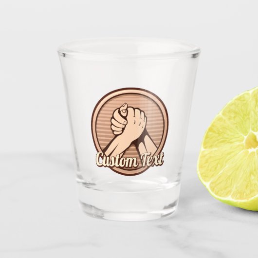 Arm Wrestling Bronze Shot Glas (Voorkant)
