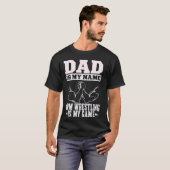 Arm Wrestling Dad is mijn naam Arm Wrestling is mi T-shirt (Voorkant volledig)