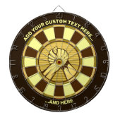 Arm Wrestling Gold-dartboard met aangepaste tekst Dartbord (Voorkant)