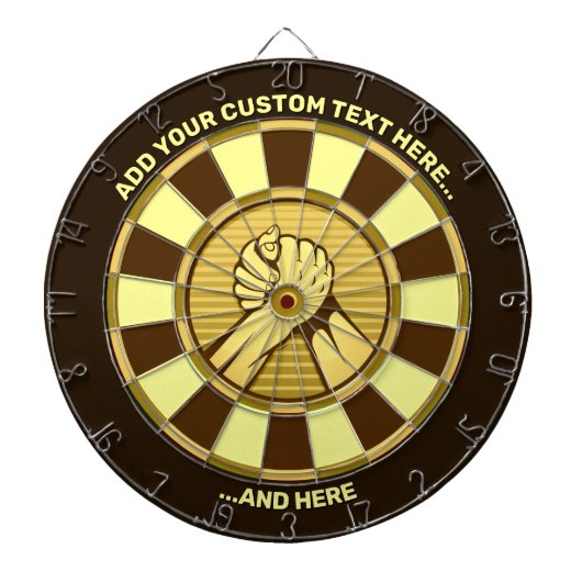 Arm Wrestling Gold-dartboard met aangepaste tekst Dartbord (Voorkant)