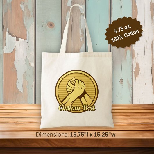 Arm Wrestling Gold Tote Bag