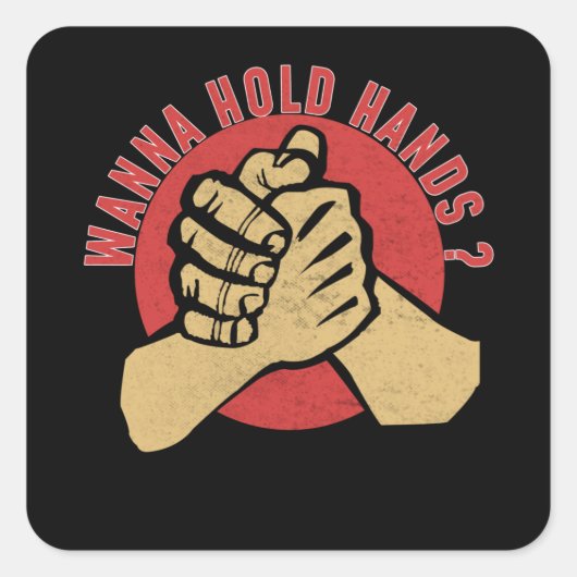 Arm Wrestling Holding Handen Vierkante Sticker (Voorkant)