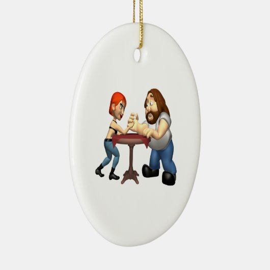 Arm Wrestling Keramisch Ornament (Rechts)