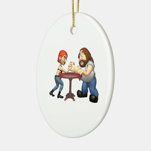 Arm Wrestling Keramisch Ornament (Links)