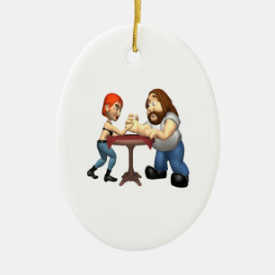 Arm Wrestling Keramisch Ornament