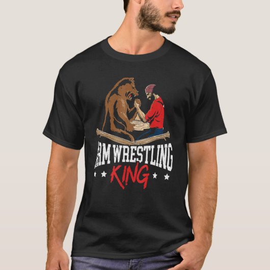 Arm Wrestling King Grip Pin Arm Wrestler T-shirt (Voorkant)
