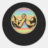 Arm Wrestling  Ronde Sticker (Voorkant)