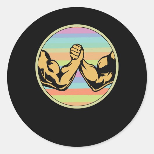 Arm Wrestling  Ronde Sticker (Voorkant)