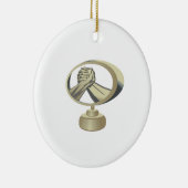 Arm Wrestling Trophy Keramisch Ornament (Rechts)
