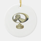 Arm Wrestling Trophy Keramisch Ornament (Voorkant)