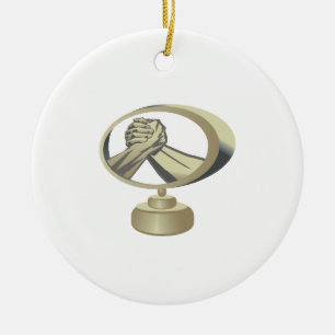 Arm Wrestling Trophy Keramisch Ornament