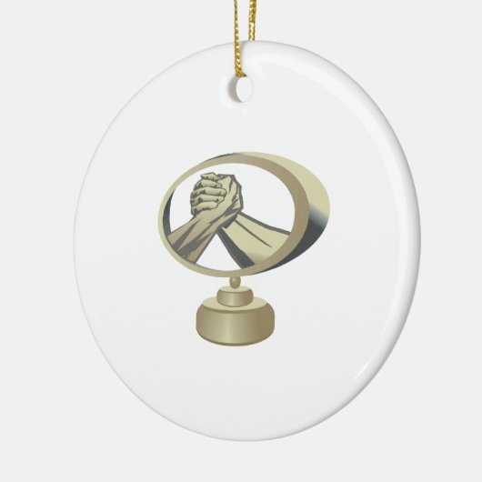Arm Wrestling Trophy Keramisch Ornament (Links)