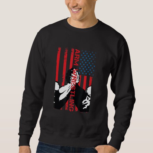 Arm Wrestling Usa vlag Trui (Voorkant)