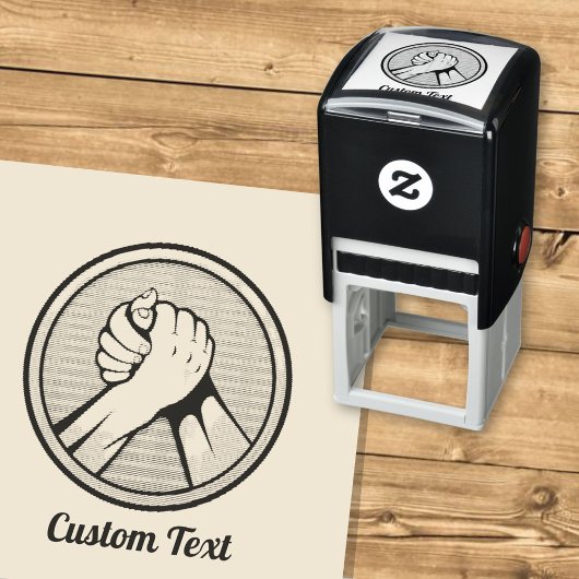 Arm Wrestling Zelfinktende Stempel
