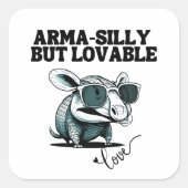 Arma-gekke maar liefelijk vierkante sticker (Voorkant)