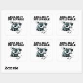 Arma-gekke maar liefelijk vierkante sticker (Vel)