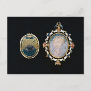 Armada Jewel, miniatuur van koningin Elizabeth I e Briefkaart