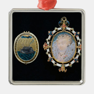 Armada Jewel, miniatuur van koningin Elizabeth I e Metalen Ornament