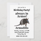 Armadillo Animal Funny Birthday Party Kaart (Voorkant)