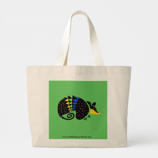 ARMADILLO - Bedreigd dier - Wildlife - Groen Grote Tote Bag (Achterkant)