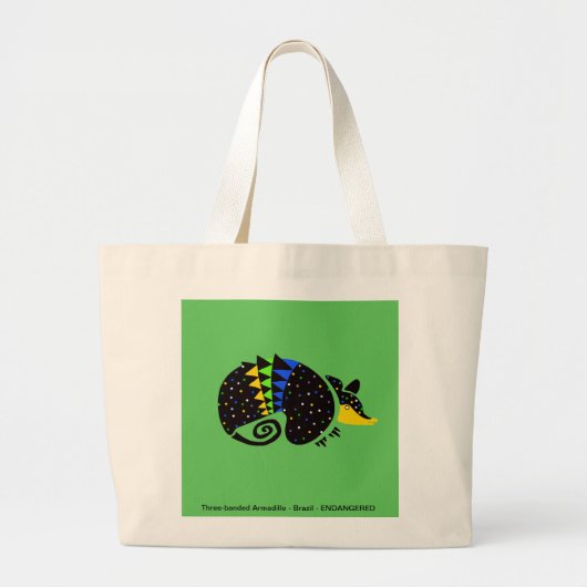 ARMADILLO - Bedreigd dier - Wildlife - Groen Grote Tote Bag (Voorkant)