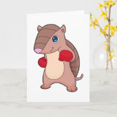 Armadillo Boxer Boxer Boxing-handschoenen Kaart (Gele Bloem)