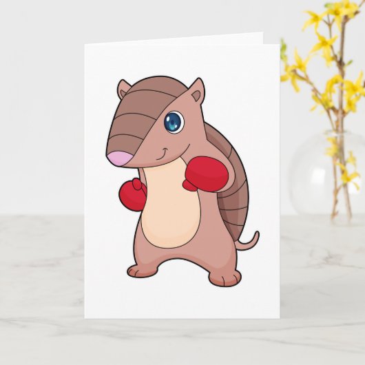 Armadillo Boxer Boxer Boxing-handschoenen Kaart (Gele Bloem)