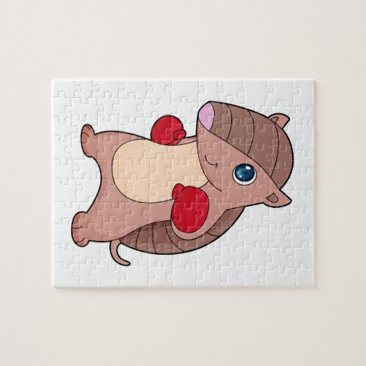 Armadillo Boxer Boxer Boxing-handschoenen Legpuzzel (Horizontaal)