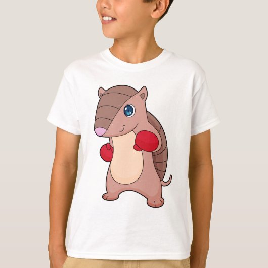 Armadillo Boxer Boxer Boxing-handschoenen T-shirt (Voorkant)