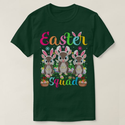 Armadillo Bunny Ear Easter Squad Armadillo Happy E T-shirt (Design voorkant)
