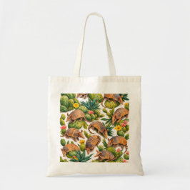 Armadillo Cactus Botanisch Patroon Tote Bag